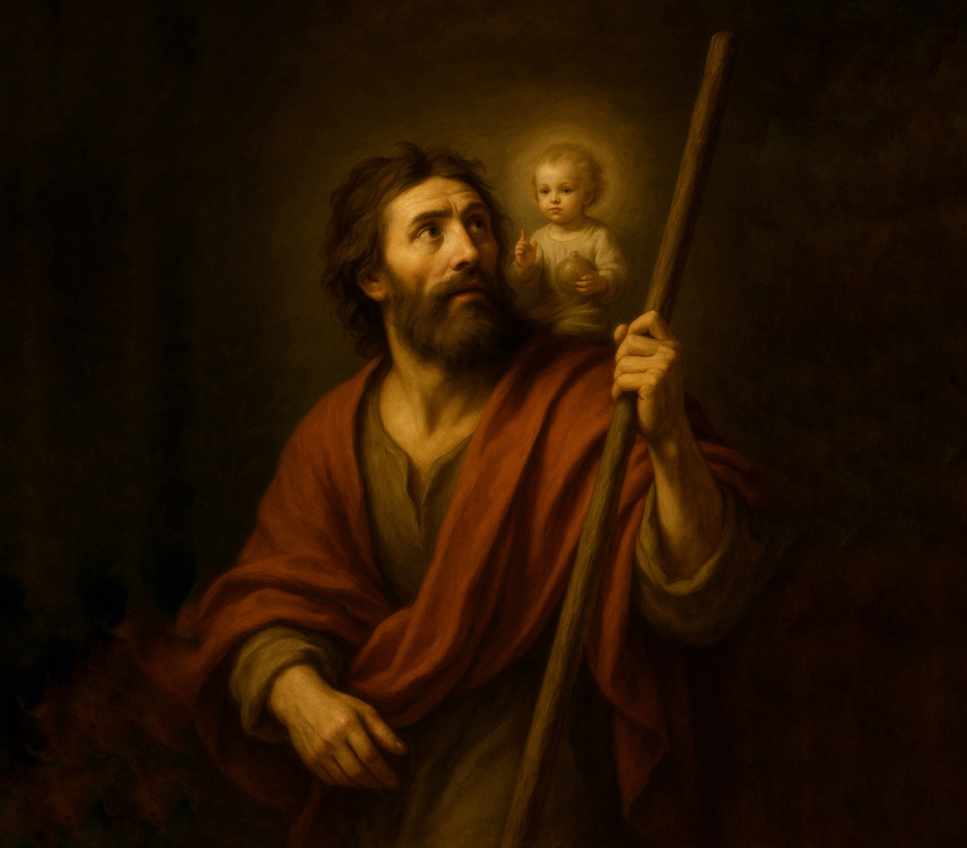 święty Krzysztof z dzieciątkiem Jezus. Historia monastyru.